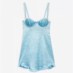 For Love & Lemons Daisy Slip Dress in light blue XS